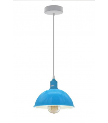 Ceiling Pendant Light Cyan Blue 21cm W x 10cm H Modern Industrial E27 Base