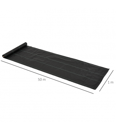 Outsunny 1x50m Weed Barrier Fabric Durable Convenient Design Weed Block Mat