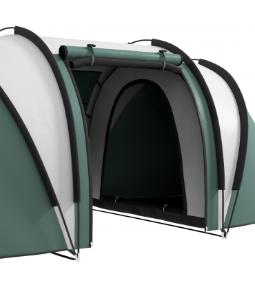 Outsunny 2 Bedroom Camping Tent with Living Area, 3000mm Waterproof, Green