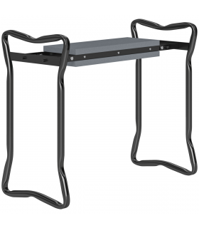 Outsunny 2 In1 Folding Garden Kneeler Foam Chair Pad Support Bench, Grey
