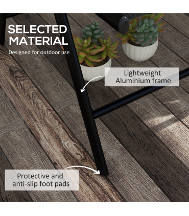 Outsunny 2 PCS Outdoor Folding Chairs, Dining Chairs with Padded Filling, Black