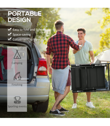 Outsunny 2 PCS Outdoor Folding Chairs, Dining Chairs with Padded Filling, Black