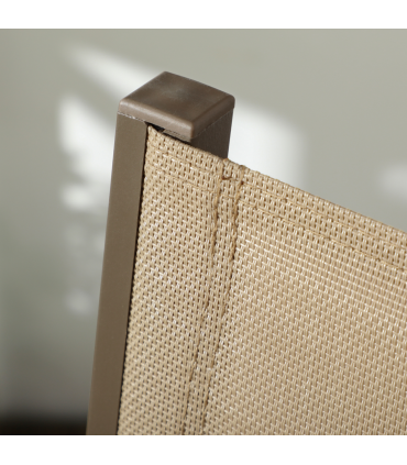 Outsunny 2 PCs Dining Chairs, Stackable Design Aluminium Outdoor Armchairs Khaki