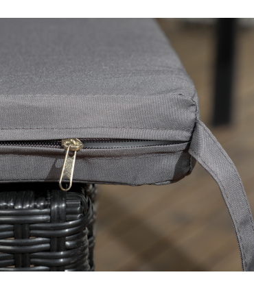 Outsunny 2 PCs Rattan Garden Chairs with Cushion, Wicker Dining Chairs, Black