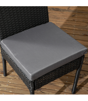 Outsunny 2 PCs Rattan Garden Chairs with Cushion, Wicker Dining Chairs, Black