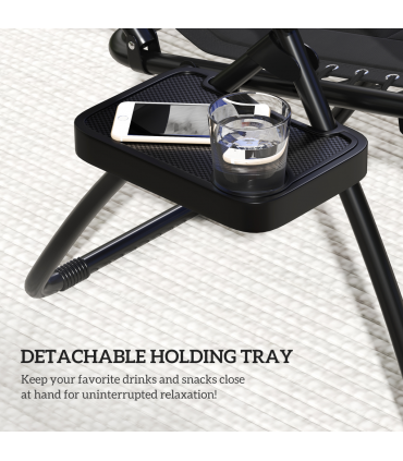 Outsunny 2 Pcs Zero Gravity Lounger Chair, Folding Reclining Chair, Black