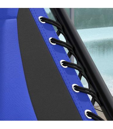 Outsunny 2 Pcs Zero Gravity Lounger Chair, Folding Reclining Chair, Blue