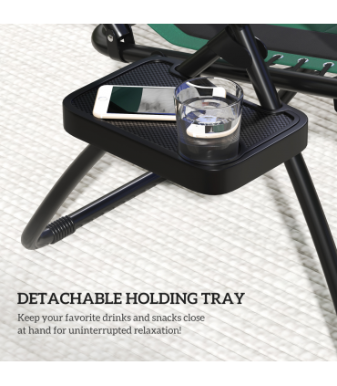 Outsunny 2 Pcs Zero Gravity Lounger Chair, Folding Reclining Chair, Green