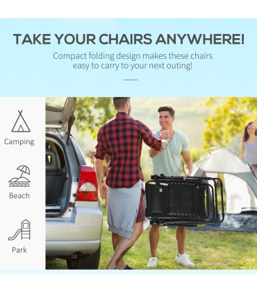 Outsunny 2 Pcs Zero Gravity Lounger Folding Recliner Chair w/ Cup Holder