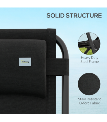 Outsunny 2 Pcs Zero Gravity Lounger Folding Recliner Chair w/ Cup Holder