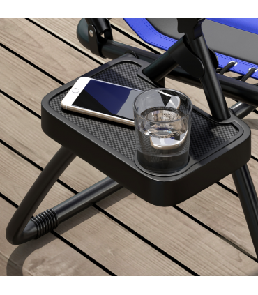 Outsunny 2 Pcs Zero Gravity Lounger Folding Recliner Chair w/ Cup Holder