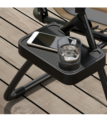 Outsunny 2 Pcs Zero Gravity Lounger Folding Recliner Chair w/ Cup Holder