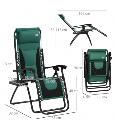 Outsunny 2 Pcs Zero Gravity Lounger Folding Recliner Chair w/ Cup Holder