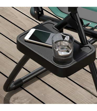 Outsunny 2 Pcs Zero Gravity Lounger Folding Recliner Chair w/ Cup Holder