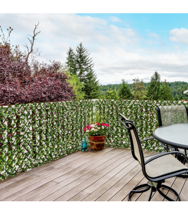 Outsunny 2 Pieces Decorative Trellis with Artificial Leaves, 2m x 1m, Eucalyptus