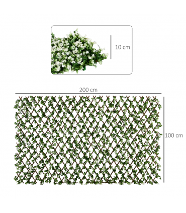 Outsunny 2 Pieces Decorative Trellis with Artificial Leaves, 2m x 1m, Eucalyptus