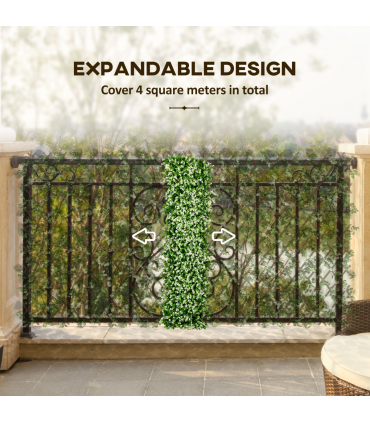 Outsunny 2 Pieces Decorative Trellis with Artificial Leaves, 2m x 1m, Eucalyptus