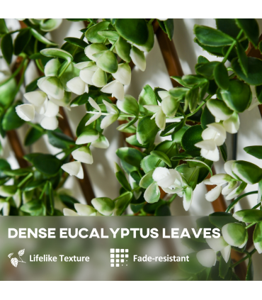 Outsunny 2 Pieces Decorative Trellis with Artificial Leaves, 2m x 1m, Eucalyptus