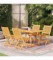 vidaXL 5 Piece Garden Dining Set Solid Teak Wood