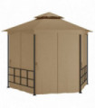 Gazebo with Sidewalls 3.1x2.7 m Taupe