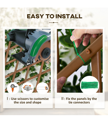 Outsunny 2 Pieces Decorative Trellis with Artificial Leaves, 2m x 1m, Eucalyptus