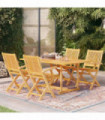 vidaXL 5 Piece Garden Dining Set Solid Teak Wood