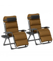 Outsunny 2 Pieces Zero Gravity Chairs, Reclining Folding Sun Lounger, Brown