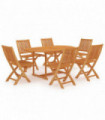 vidaXL 7 Piece Garden Dining Set Solid Teak Wood