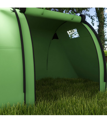 Outsunny 2 Room Camping Family Tent for 3-4 Man, 3000mm Waterproof, Green