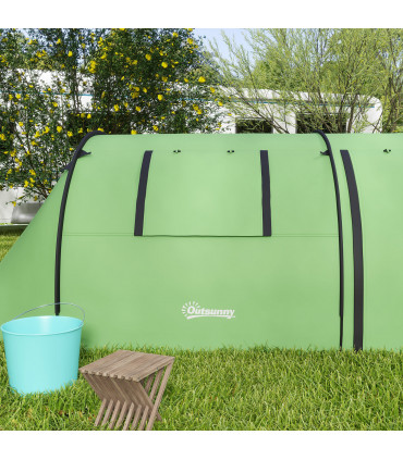 Outsunny 2 Room Camping Family Tent for 3-4 Man, 3000mm Waterproof, Green