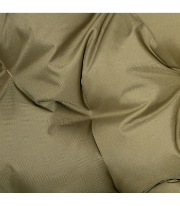 Outsunny 2 Seater Egg Chair Outdoor with Cushion, Cup Pockets - Khaki