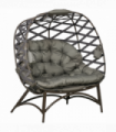 Outsunny 2 Seater Egg Chair Outdoor with Cushion, Cup Pockets - Sand Brown