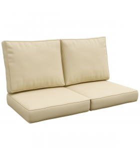 Outsunny 2 Seater Outdoor Seat Cushion with Back, for Garden, Beige