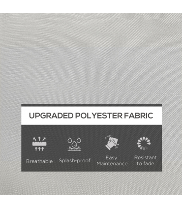 Outsunny 2 Seater Outdoor Seat Cushion with Back, for Garden, Light Grey