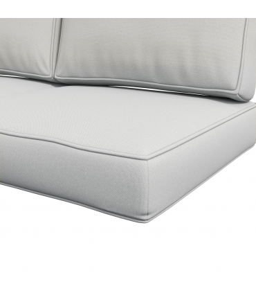 Outsunny 2 Seater Outdoor Seat Cushion with Back, for Garden, Light Grey