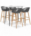vidaXL 5 Piece Bar Set White and Grey