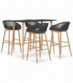 vidaXL 5 Piece Bar Set Black and Grey