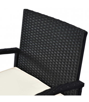 Outsunny 2 Seater Rattan Bistro Set, Steel-Black