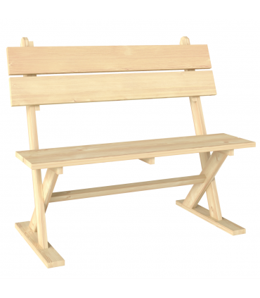 Outsunny 2 Seater Wooden Garden Bench Outdoor Loveseat with Back, Natural