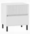 HOMCOM Bedside Table with 2 Drawers and Steel Legs for Bedroom, White