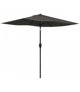 Outsunny 2 x 3(m) Garden Parasol Rectangular Market Umbrella w/ Crank Dark Grey