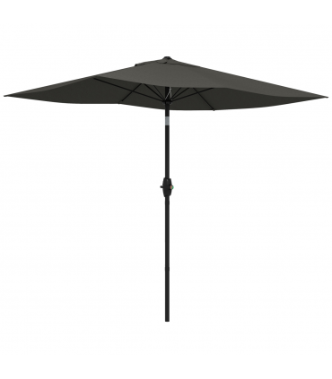 Outsunny 2 x 3(m) Garden Parasol Rectangular Market Umbrella w/ Crank Dark Grey