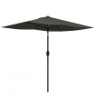 Outsunny 2 x 3(m) Garden Parasol Rectangular Market Umbrella w/ Crank Dark Grey