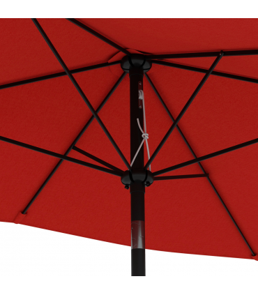 Outsunny 2 x 3(m) Garden Parasol Rectangular Market Umbrella w/ Wine Red