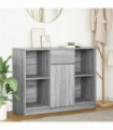 vidaXL Sideboard with Drawer Grey Sonoma 101x35x76 cm Engineered Wood