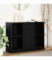 vidaXL Sideboard with Drawer Black Oak 101x35x76 cm Engineered Wood