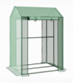 Outsunny 2-Room Greenhouse with 2 Roll-up Doors and Vent Holes, 100x80x150cm