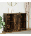 vidaXL Sideboard with Drawer Smoked Oak 101x35x76 cm Engineered Wood