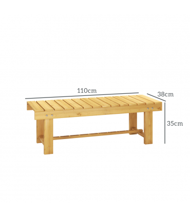 Outsunny 2-Seater Outdoor Garden Fir Wood Patio Bench