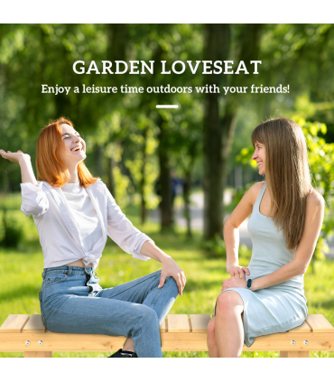 Outsunny 2-Seater Outdoor Garden Fir Wood Patio Bench